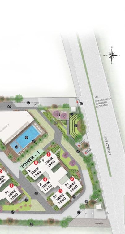 Ramky One Genext Towers, master plan