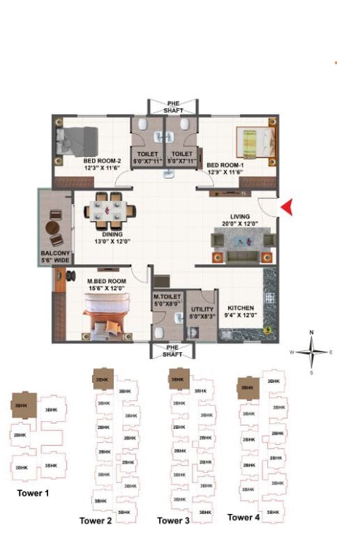 Ramky One Genext Towers, floor plan