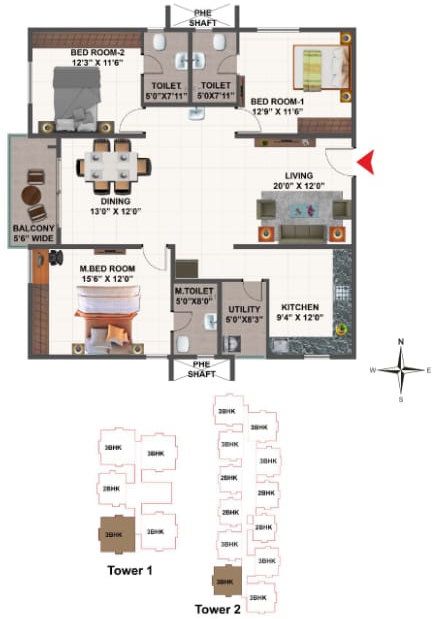Ramky One Genext Towers, floor plan