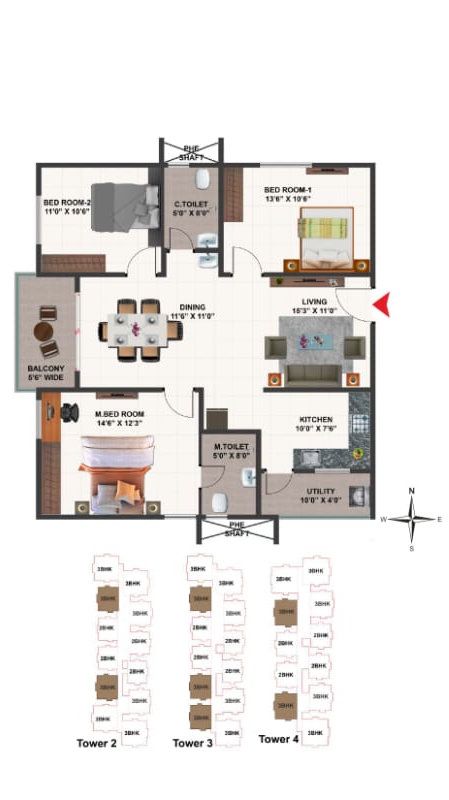 Ramky One Genext Towers, floor plan