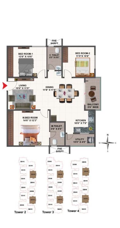 Ramky One Genext Towers, floor plan