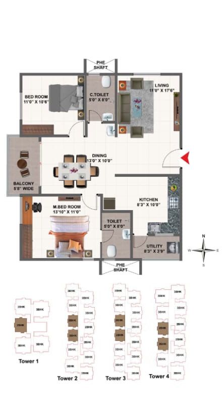 Ramky One Genext Towers, floor plan