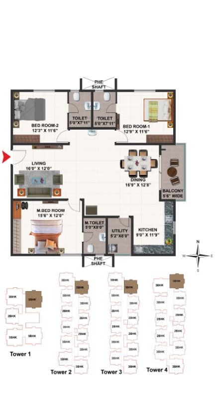 Ramky One Genext Towers, floor plan