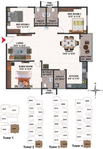 Ramky One Genext Towers, floor plan